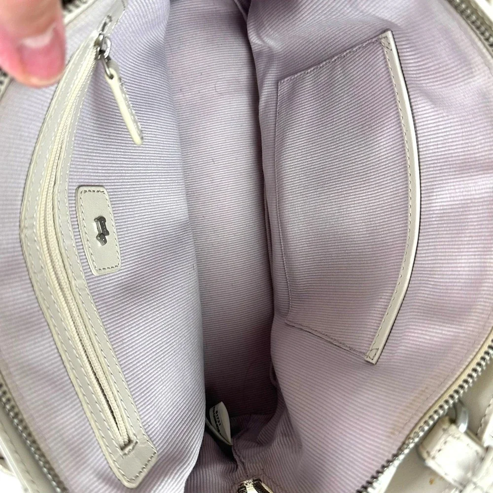 Radley London Medium Satchel Chalk Leather Purse Crossbody Shoulder‎ Handbag